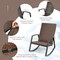 Costway 3PCS Patio Rattan Rocking Chair Table Furniture Set Yard Cushion